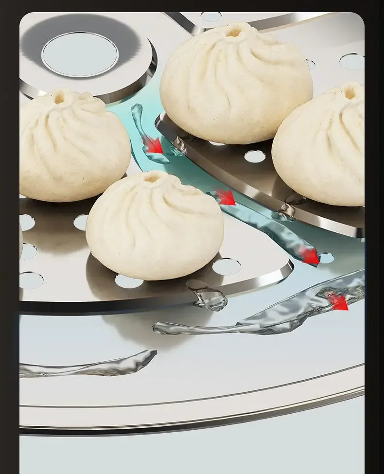 316 stainless steel steamer household food grade thickened soup pot steamed steamed buns four-layer induction cooker universal