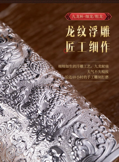 Teapot Thermos Inner Wall Sterling Silver S999 350-600ml Thermos Mug Stainless Steel Tumbler Thermos Travel Coffee Mug