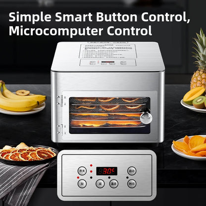 Commercial 5-Layer Stainless Steel Dehydrator with Digital Temperature Control