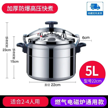 50L Commercial Pressure Cooker Thickened Large Capacity Gas Induction Cooker Universal Explosion-proof Household Pressure Cooker