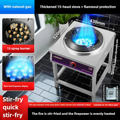Home Fierce Fire Stove Gas Cooktop Commercial Single Burner Medium and High Pressure Liquefied Gas Stove Energy-saving Gas Hob
