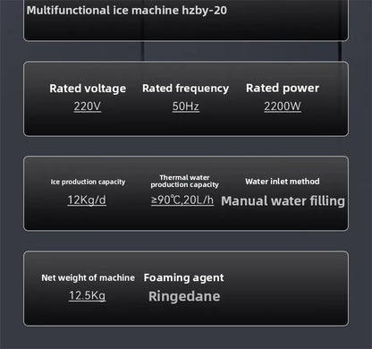 3-in-1 Ice Maker & Water Dispenser: Countertop Home Appliance with Instant Heating/Cooling, Large Capacity, Energy Saving