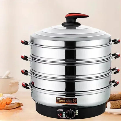 Commercial breakfast shop Multifunctional Stainless Steel Electric Steamer, new style Large Capacity, steamed buns