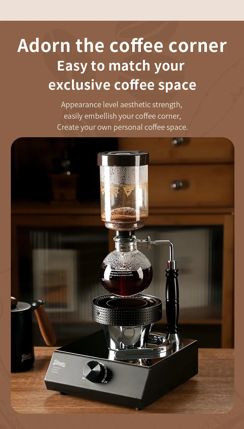 BINCOO 220V 400W Siphon Pot Convection Oven Coffee Heater Electric Stove Halogen Light Wave Infrared Heating 750° Heat Resistant