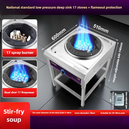Home Fierce Fire Stove Gas Cooktop Commercial Single Burner Medium and High Pressure Liquefied Gas Stove Energy-saving Gas Hob