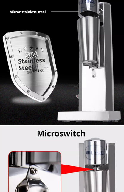 OneHappy Stainless Steel Milkshake Machine – Commercial Pearl Milk Tea & Milk Frothing Blender for Restaurants & Cafés
