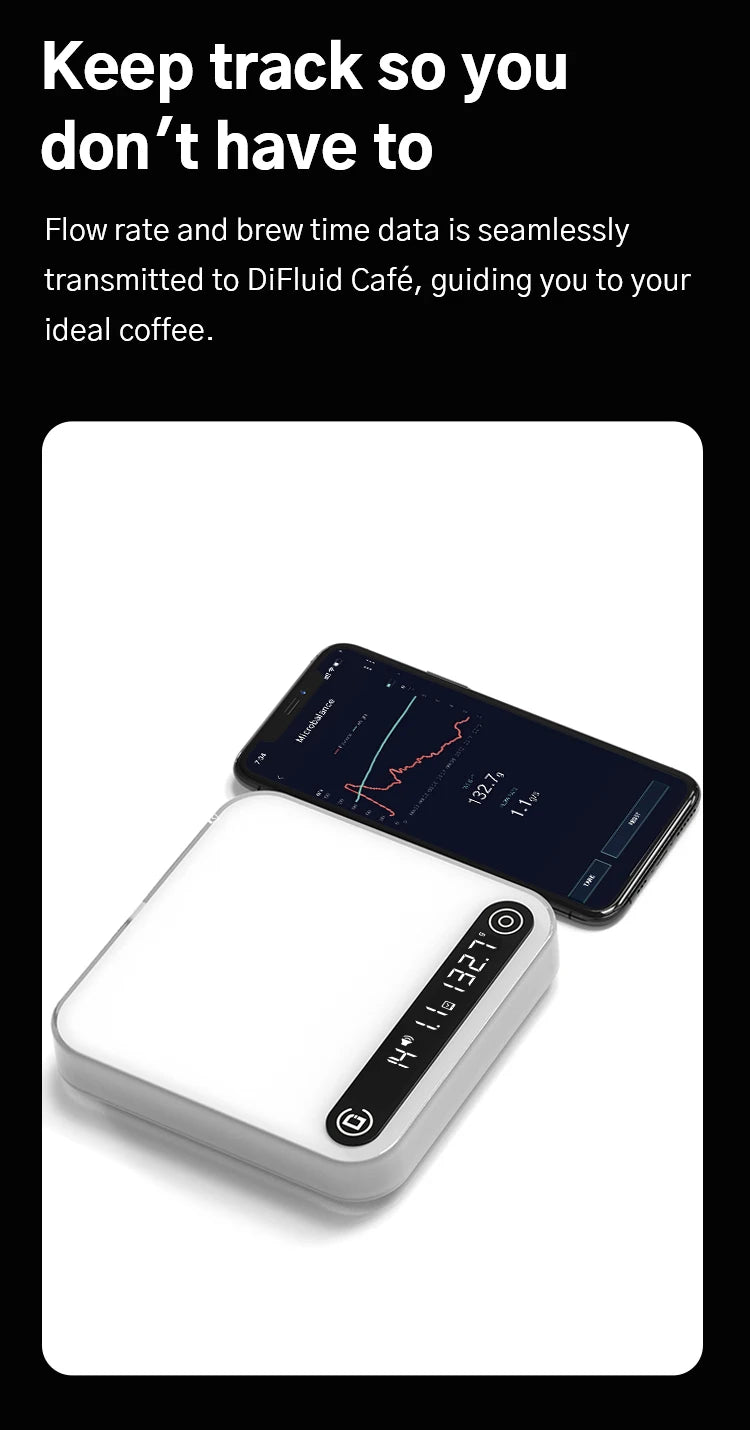 DiFluid Coffee Electronic Scale Espresso Scale Coffee Bean Weighing Timer High Quality Kitchen Scale Accurate To 0.1g
