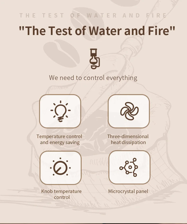 BINCOO 220V 400W Siphon Pot Convection Oven Coffee Heater Electric Stove Halogen Light Wave Infrared Heating 750° Heat Resistant