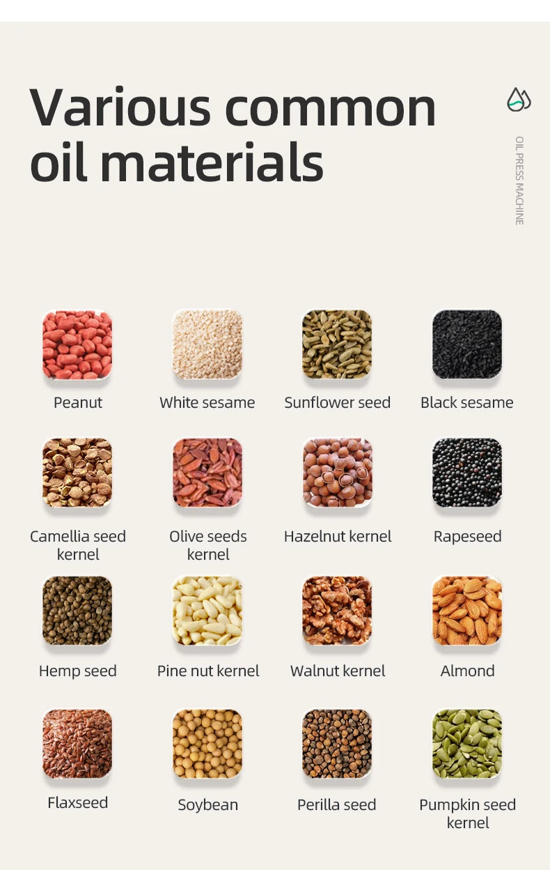 BEAUTIUSN,110V/220V New Automatic  Oil Press Machine Commercial Home cold Oil Extractor Expeller Presser ,flaxseed Sunflower Oil