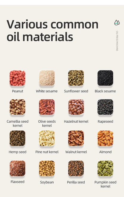 BEAUTIUSN,110V/220V New Automatic  Oil Press Machine Commercial Home cold Oil Extractor Expeller Presser ,flaxseed Sunflower Oil