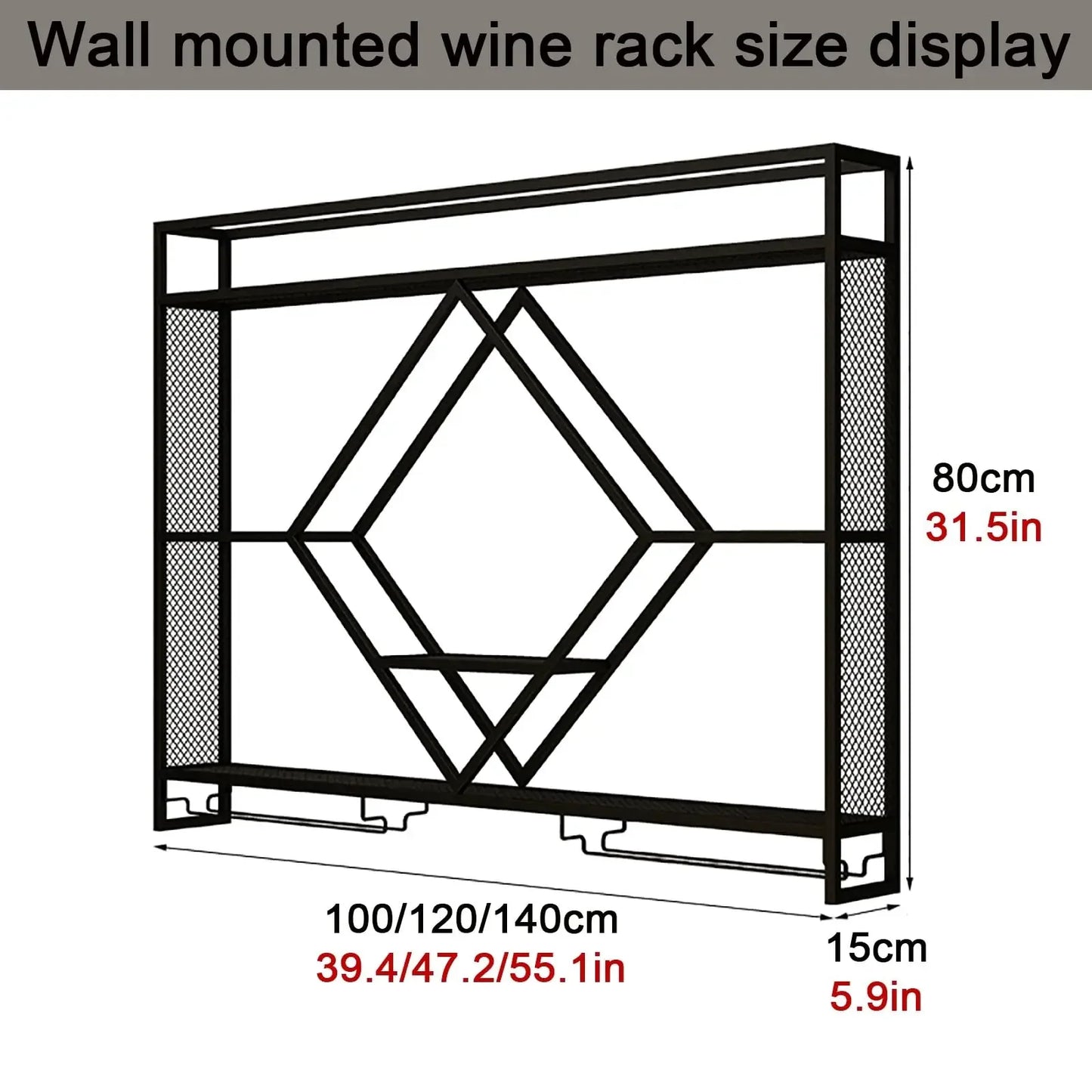 Metal Wall Bar Shelves with Wine Rack – Liquor Bottle Storage Holder for Kitchen, Dining Room & Home Bar Décor