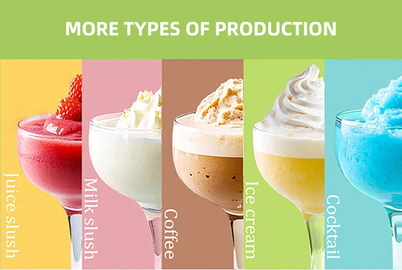 Small Soft Drink Ice Cream Machine 1.8L Slush Machine Countertop Beverage Smoothie Machine Portable Automatic Cold Drink
