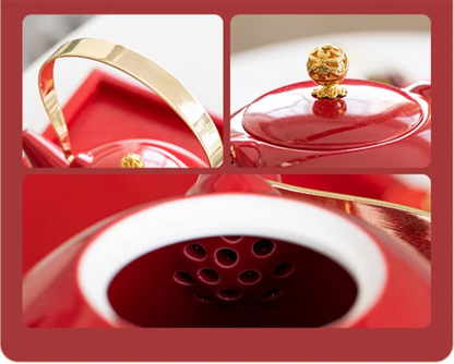 Ceramic Tea Set for Weddings, Home Teapot, Engagement and Dowry Gift, New lyweds