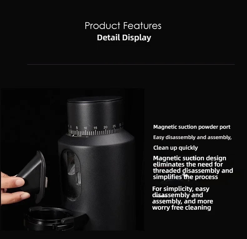 LX T64 Variable Speed Coffee Bean Grinder Machine 64mm Flat Burr Espresso Coffee Grinder Single Dose Grinder Miller