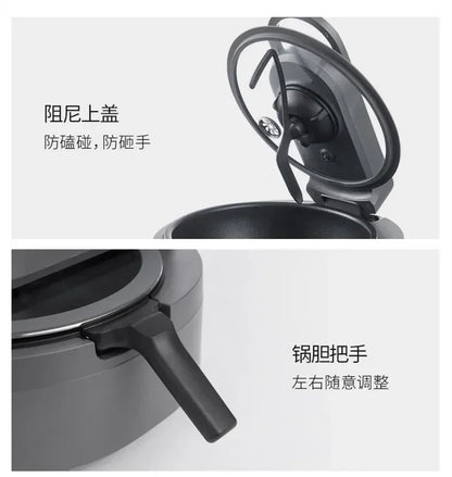 Joyoung Cooking Machine Robot Electric Frying Pan Smoke free precise Temperature Control Intelligent Automatic Cooker CJ-A9 Gray