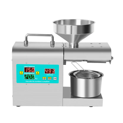 Automatic Cold Press Oil Machine – 110V/220V Sunflower, Olive & Seed Oil Extractor with Intelligent Digital Display