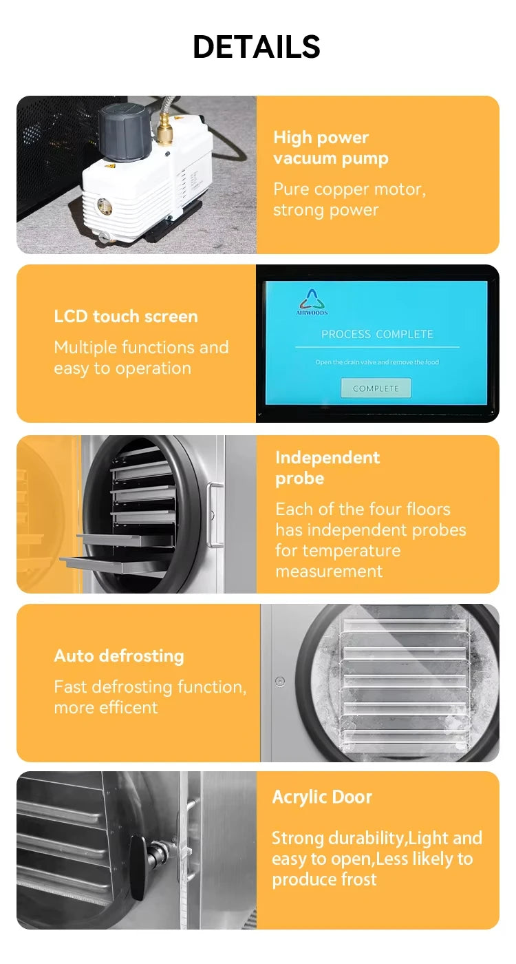 Small Food Freeze Dryer – Mini Vacuum Lyophilizer with Industrial-Grade Freeze Drying Technology for Food Preservation