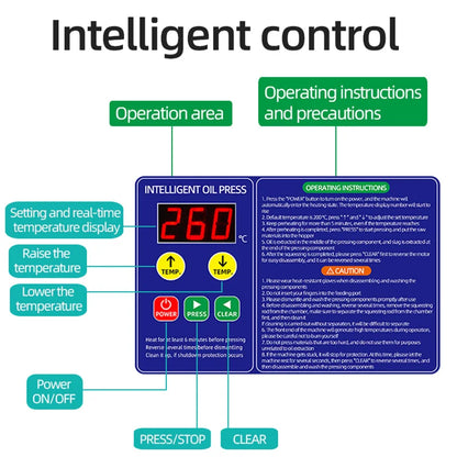 BEAUTIUSN,110V/220V New Automatic  Oil Press Machine Commercial Home cold Oil Extractor Expeller Presser ,flaxseed Sunflower Oil