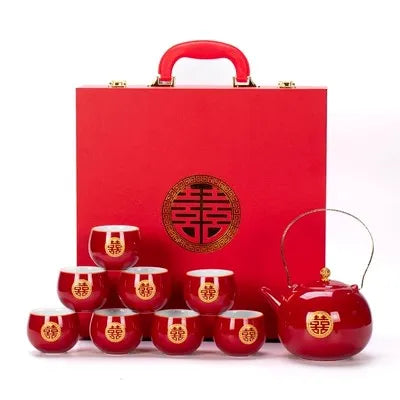 Ceramic Tea Set for Weddings, Home Teapot, Engagement and Dowry Gift, New lyweds