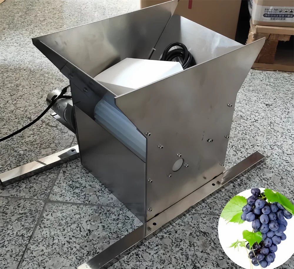 Stainless Steel Electric Grape Crusher Blueberry Mulberry Fruits Juice Press Crusher Red Wine Brewing Grape Crushing Machine