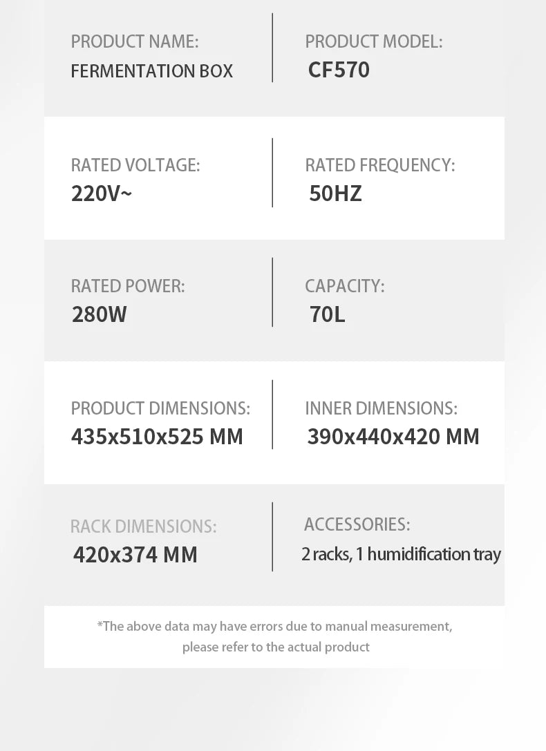 70L Temperature-Controlled Electric Dough Proofer Fermentation Household Baking Multi-functional Automatic Bread Yogurt  Machine