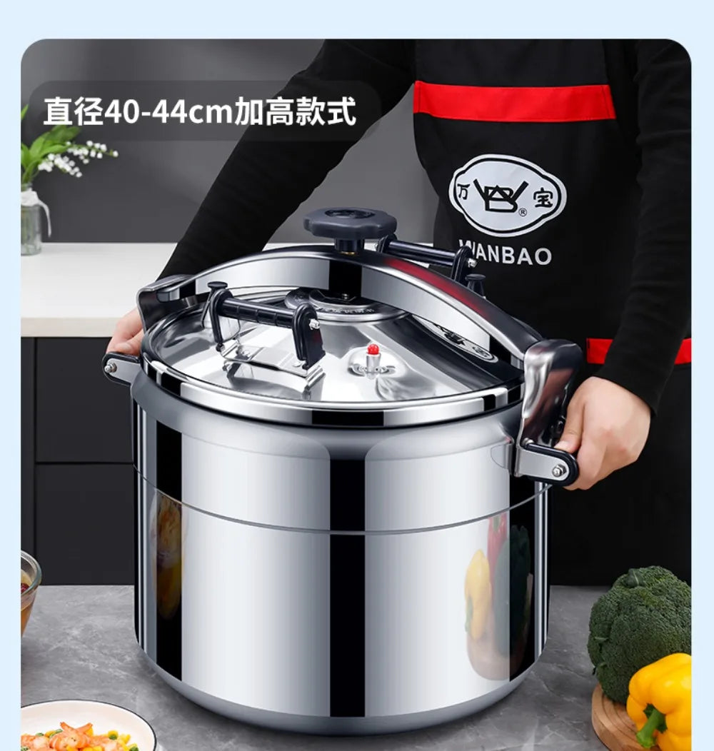 50L Commercial Pressure Cooker Thickened Large Capacity Gas Induction Cooker Universal Explosion-proof Household Pressure Cooker