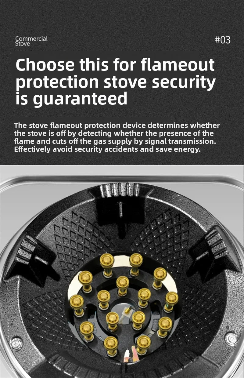 Home Fierce Fire Stove Gas Cooktop Commercial Single Burner Medium and High Pressure Liquefied Gas Stove Energy-saving Gas Hob