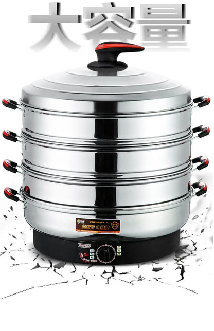 Commercial breakfast shop Multifunctional Stainless Steel Electric Steamer, new style Large Capacity, steamed buns