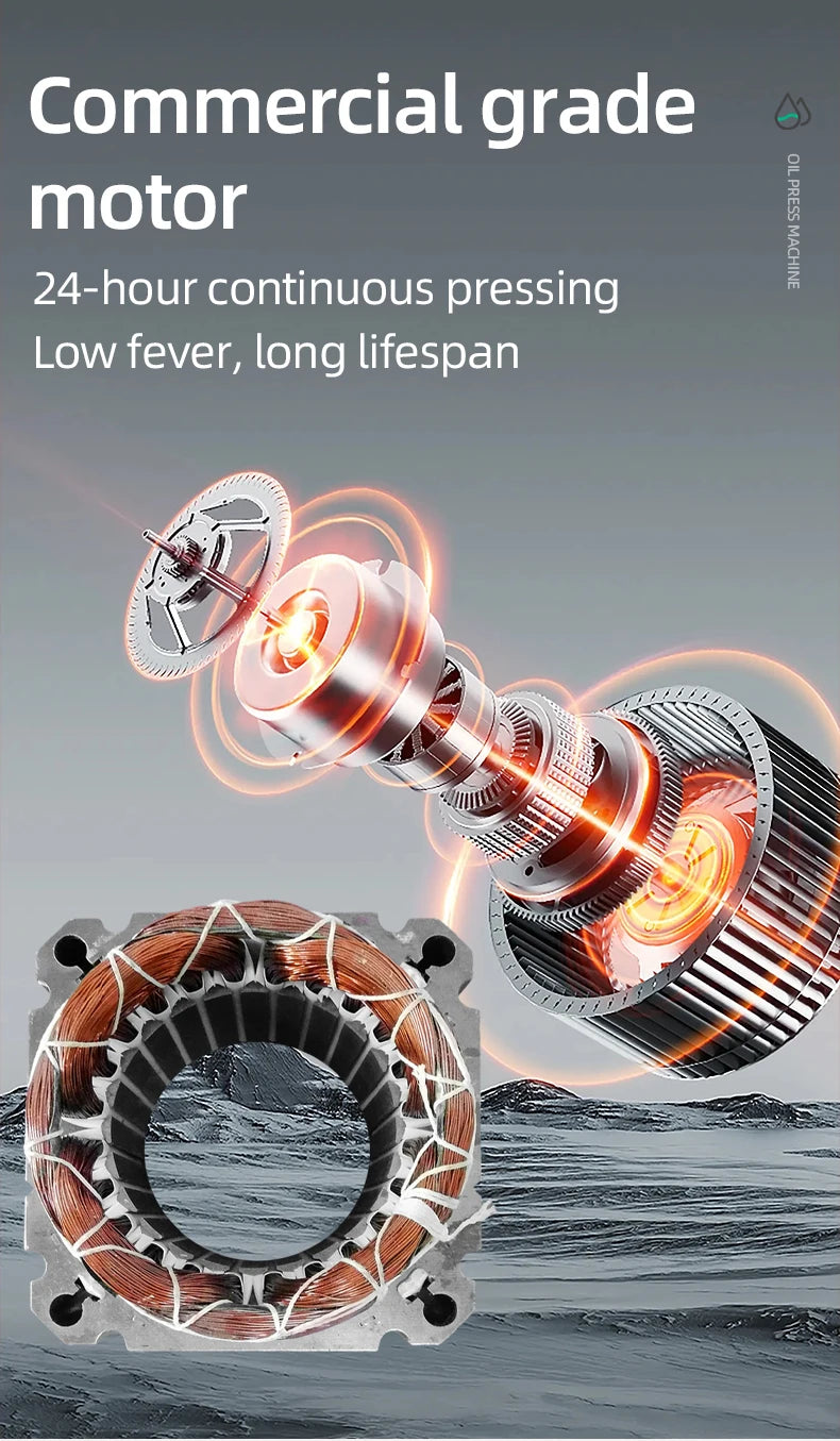 BEAUTIUSN,110V/220V New Automatic  Oil Press Machine Commercial Home cold Oil Extractor Expeller Presser ,flaxseed Sunflower Oil