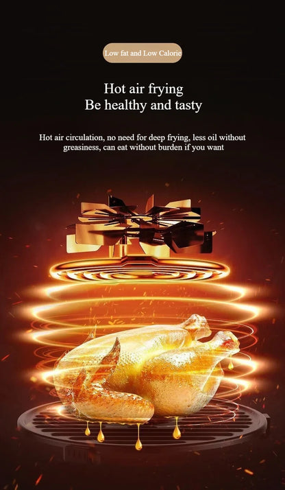 15L Visual Window Air Fryer Oven – Large-Capacity Smart Air Fryer for Home Kitchen (110V/220V)