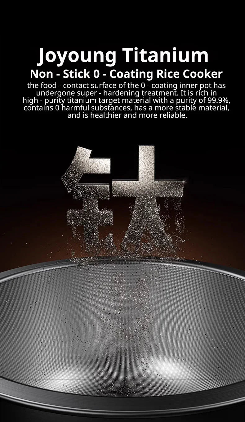 Joyoung Rice Cooker 4L Multifunctional Porridge Multigrain Rice Soup 1300W Fast Heating Cooker No Coated Stainless Steel Liner