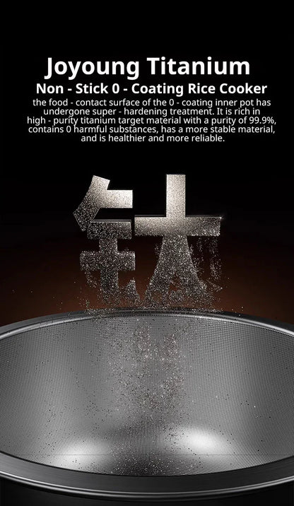 Joyoung Rice Cooker 4L Multifunctional Porridge Multigrain Rice Soup 1300W Fast Heating Cooker No Coated Stainless Steel Liner