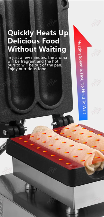 ITOP CWT Barbecue Burrito Machine Chicken Burrito Maker Snack Stall Equipment Cooked Food Heating and Insulation Machine 60-300℃