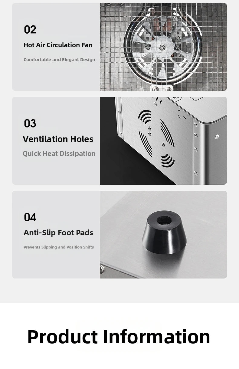 Commercial 5-Layer Stainless Steel Dehydrator with Digital Temperature Control