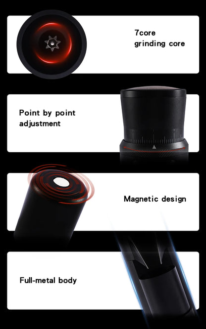 TOMAHAWK Electric Coffee Grinder 7-core 48mm Burr Household Silver Coffee Bean Grinder Coffee Miller Grinder for Espresso Filte