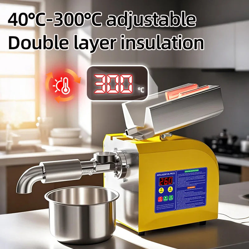 BEAUTIUSN,110V/220V New Automatic  Oil Press Machine Commercial Home cold Oil Extractor Expeller Presser ,flaxseed Sunflower Oil