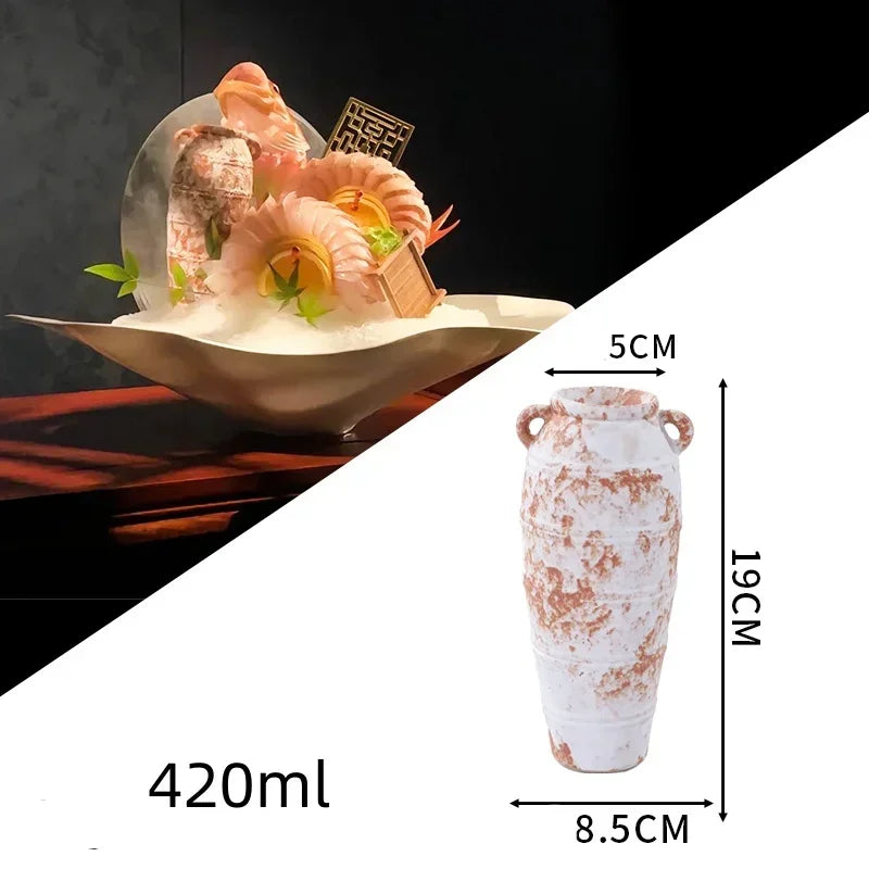 Sushi shop Sashimi Plate Decoration Ceramic small Bottle Dry Ice japanese kitchen tableware Restaurant Toothpick Holder Storage