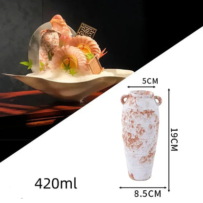 Sushi shop Sashimi Plate Decoration Ceramic small Bottle Dry Ice japanese kitchen tableware Restaurant Toothpick Holder Storage