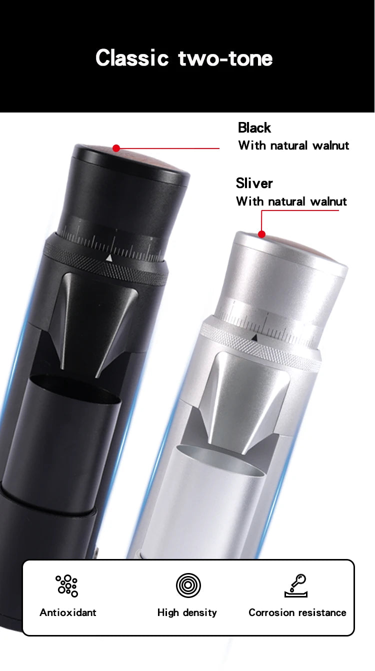 TOMAHAWK Electric Coffee Grinder 7-core 48mm Burr Household Silver Coffee Bean Grinder Coffee Miller Grinder for Espresso Filte