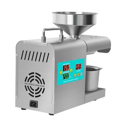 Automatic Cold Press Oil Machine – 110V/220V Sunflower, Olive & Seed Oil Extractor with Intelligent Digital Display