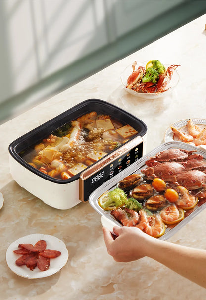 4-Layer Electric Steamer – Multi-Function Large-Capacity Cooker with Timer