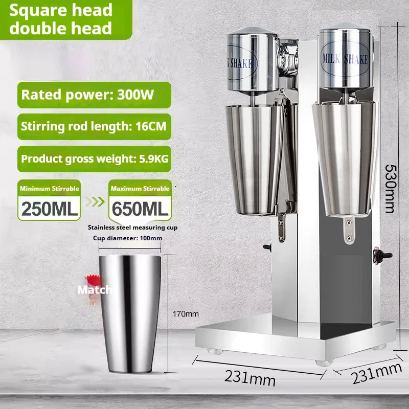 OneHappy Stainless Steel Milkshake Machine – Commercial Pearl Milk Tea & Milk Frothing Blender for Restaurants & Cafés