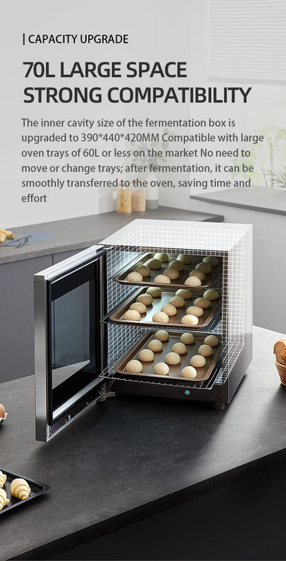 70L Temperature-Controlled Electric Dough Proofer Fermentation Household Baking Multi-functional Automatic Bread Yogurt  Machine