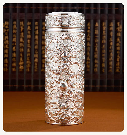 Teapot Thermos Inner Wall Sterling Silver S999 350-600ml Thermos Mug Stainless Steel Tumbler Thermos Travel Coffee Mug