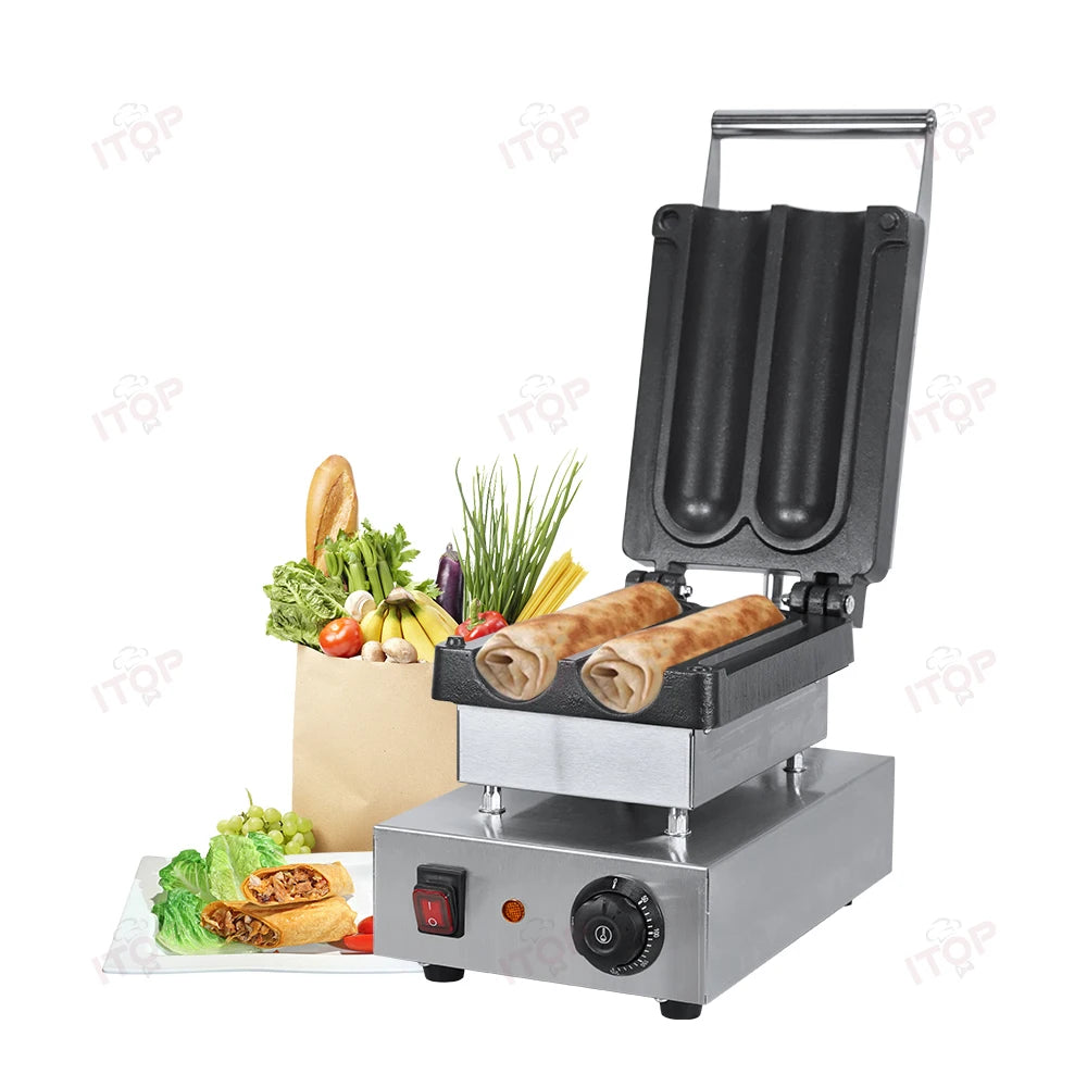 ITOP CWT Barbecue Burrito Machine Chicken Burrito Maker Snack Stall Equipment Cooked Food Heating and Insulation Machine 60-300℃