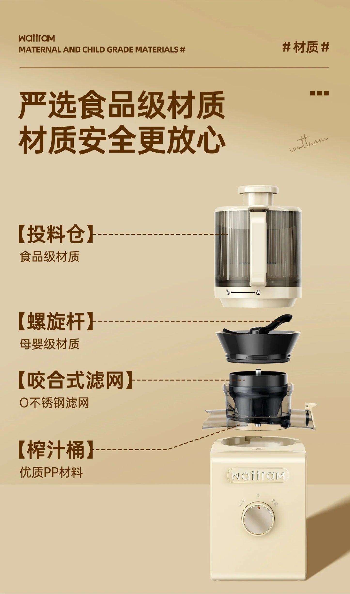 Large diameter] original juice machine juicer slag juice separation household cooking machine juicer machine