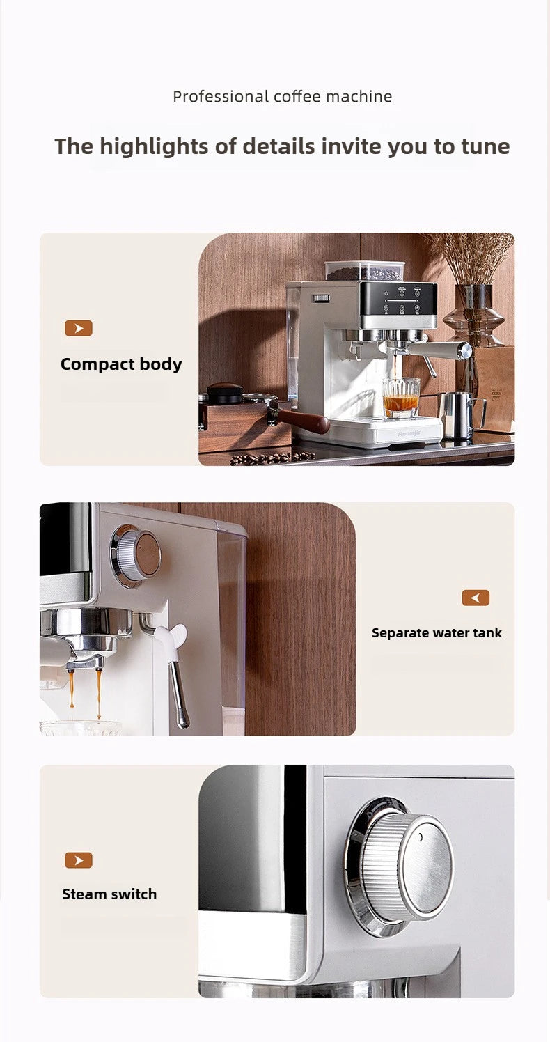 Hot and Cold Dual Extraction and Grinding Italian Coffee Machine Portable Automatic Home Smart Coffee Machine Coffee Grinder
