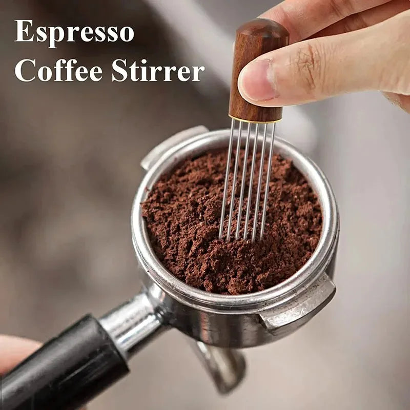 Espresso Coffee Press with Scale Constant Adjustment,Powdering Needle ,Powder Receiving Ring Coffee Press Mat Coffee Accessories