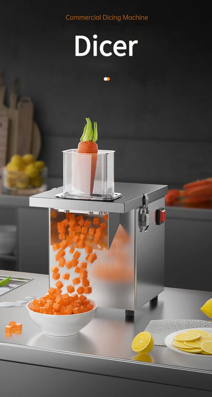 Electric Cube Cutting Machine – Automatic Dicer for Potatoes, Onions, Carrots, Fruits & Vegetables
