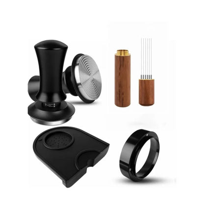 Espresso Coffee Press with Scale Constant Adjustment,Powdering Needle ,Powder Receiving Ring Coffee Press Mat Coffee Accessories